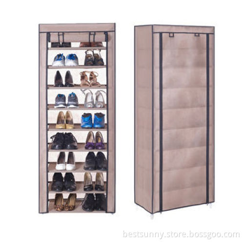 Shoe Rack, Made of Stainless Steel and Plastic with 10 Layers